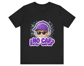 Funny T Shirt, No Cap Sticker Cartoon Graphic Tee, Gen Z Gift