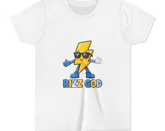 Rizz God Lightning Bolt Youth T-Shirt
