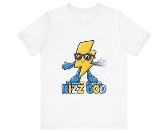 Funny T Shirt, Rizz God Lightning Bolt Graphic Tee, Gen Z Gift