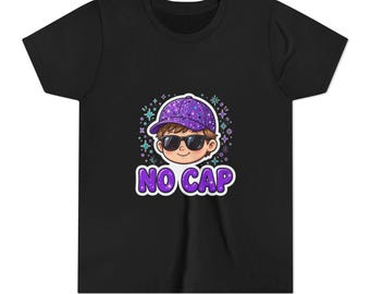 No Cap Sticker Cartoon Youth T-Shirt