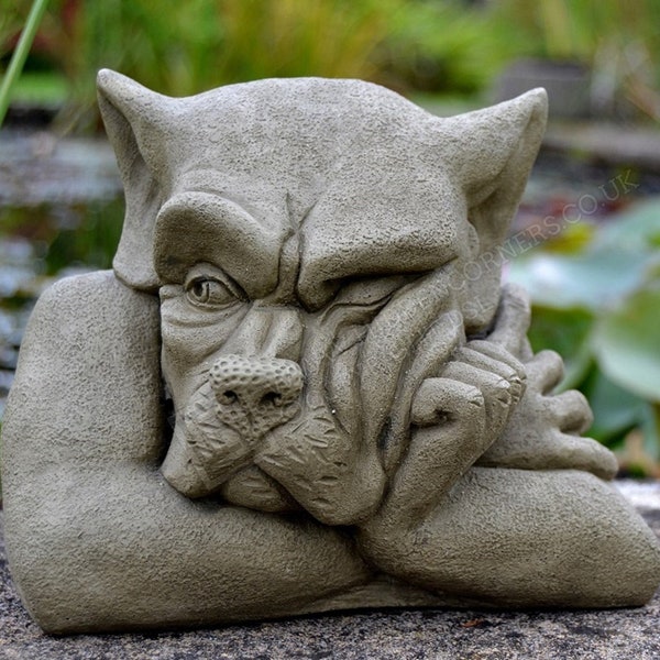 Bert the Big Head Gargoyle Stone Garden Ornament