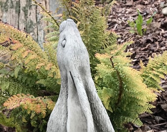 Luna - The Moon Gazing Rabbit Stone Garden Statue Ornament