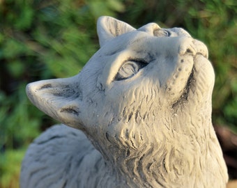 Jezz the Moon Gazing Cat Stone Garden Ornament