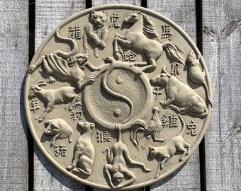 Chinese Year Wall Plaque Stone Garden Ornament