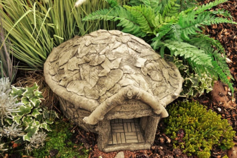 Hedgehog House Wildlife House Fairy House Stone Garden Ornament image 4