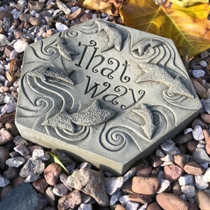 Alice in Wonderland 'That Way' Stepping Stone Insect Drinker Stone Garden Ornament