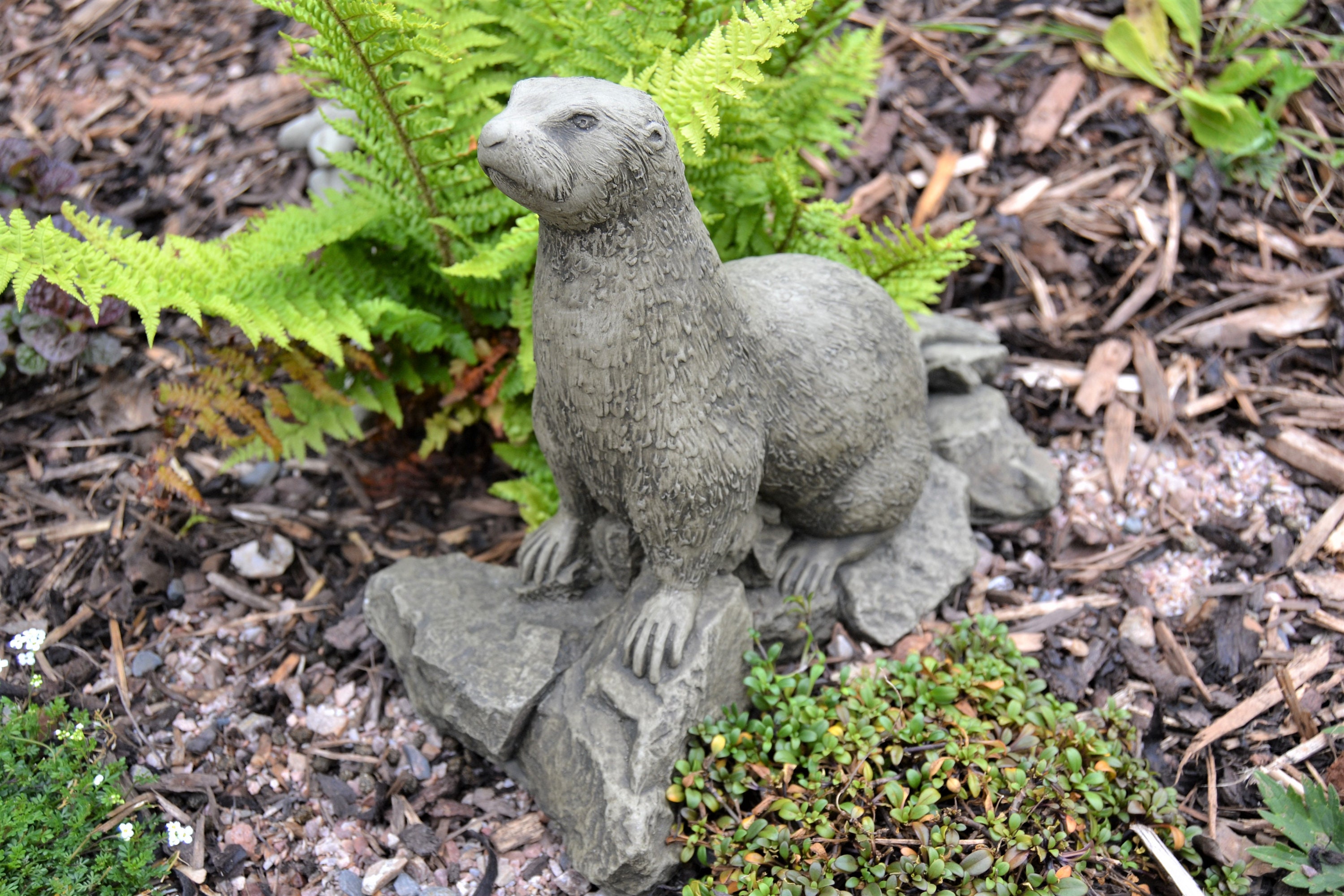 Ollie the Otter Stone Garden Ornament Etsy UK