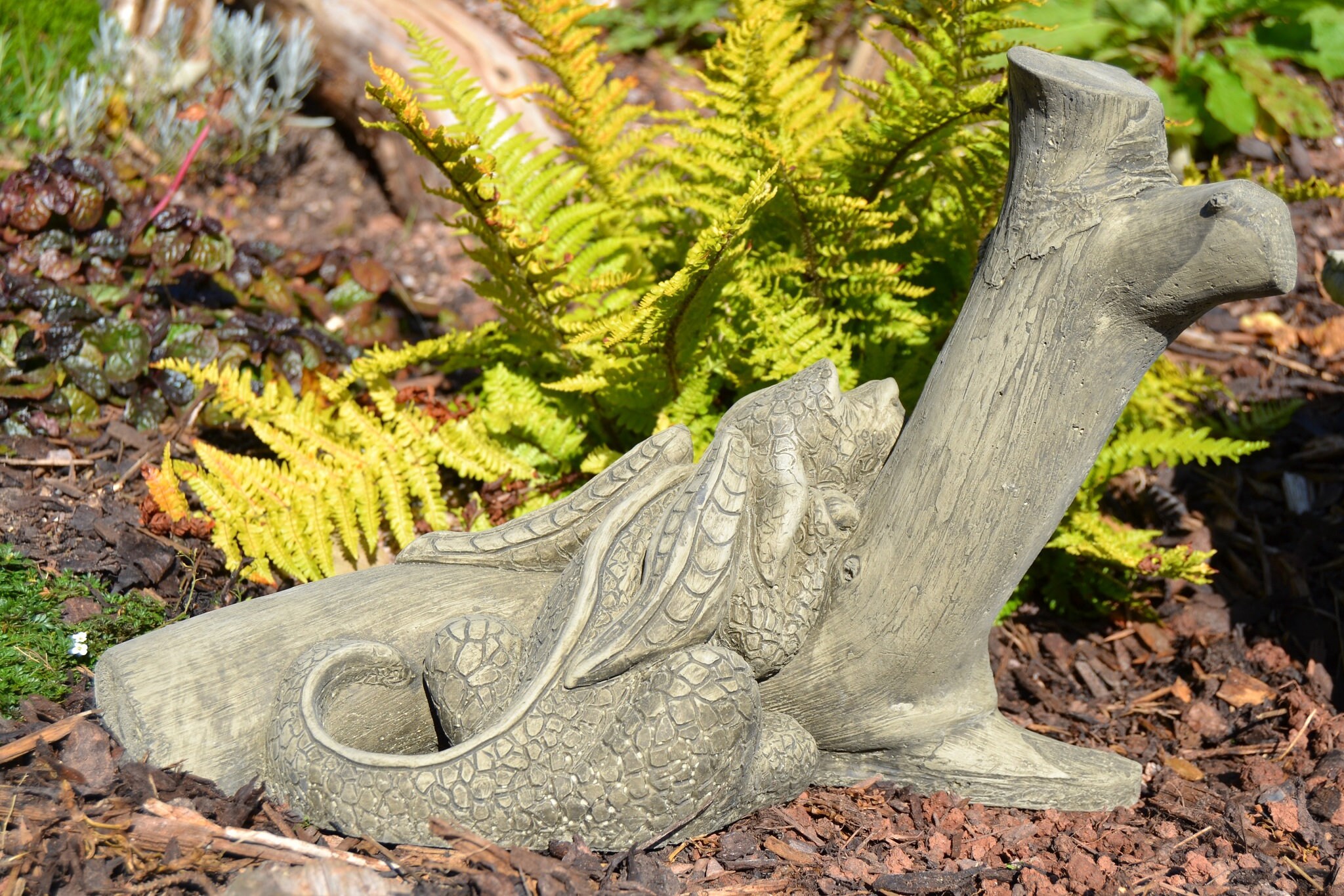 Fin the Dragon Stone Garden Ornament Etsy UK