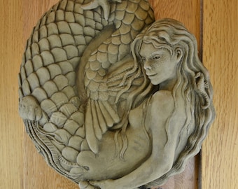 Nixie - The Mermaid Wall Plaque Stone Garden Ornament