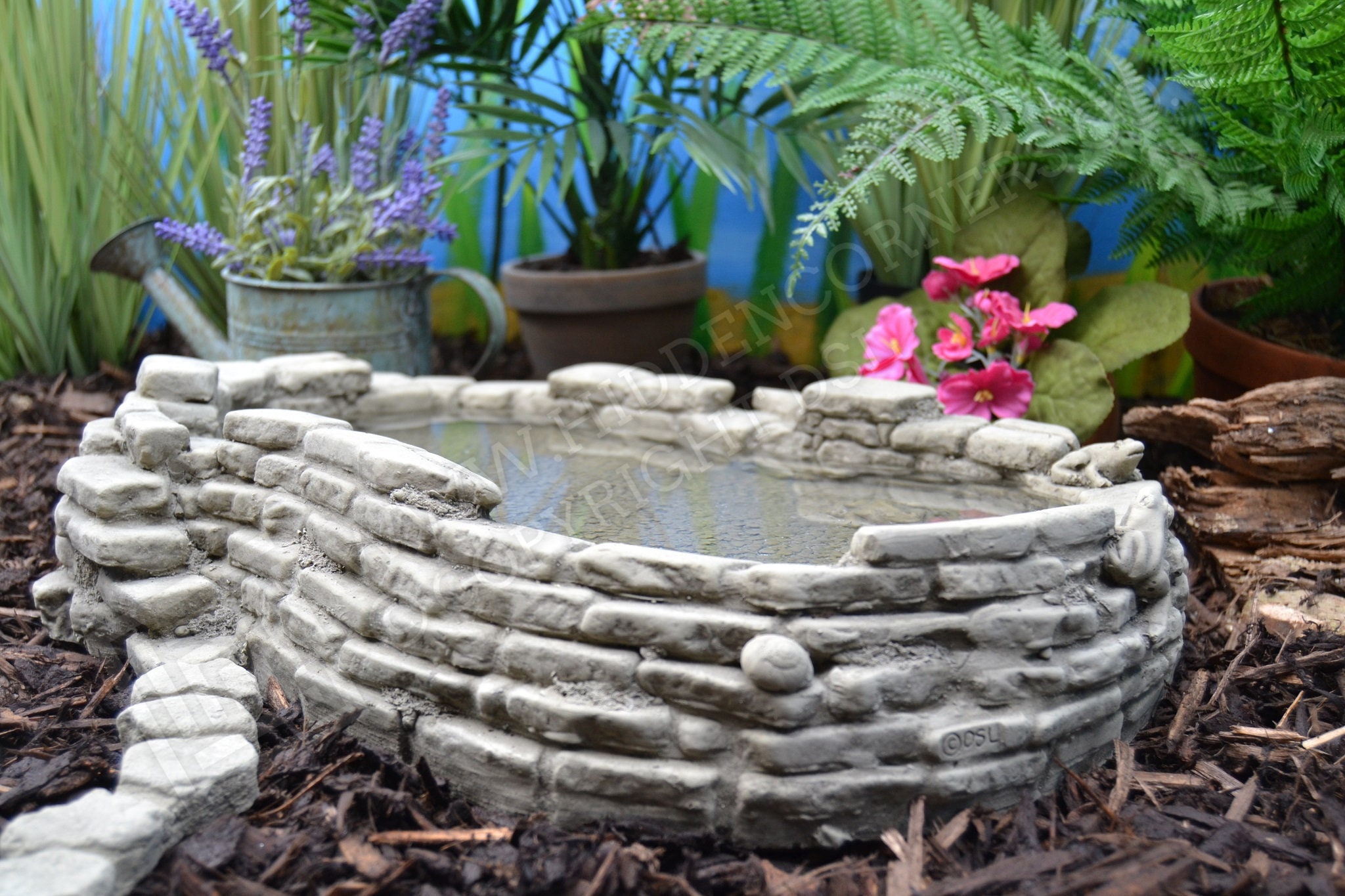 Frog Pond Bird Bath Stone Garden Ornament Etsy UK
