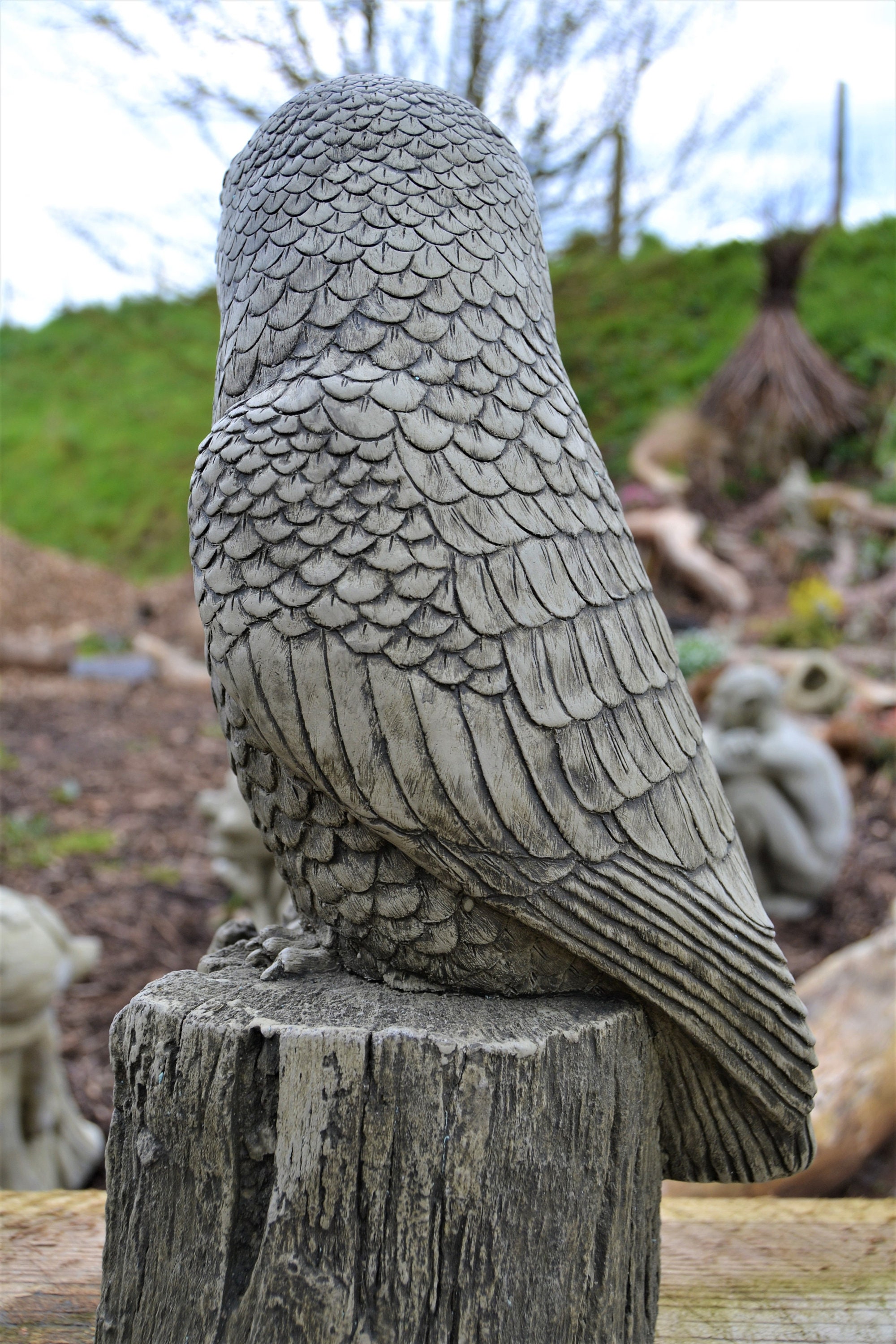 Bernie the Barn Owl Stone Garden Ornament 