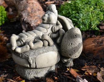 Alice in Wonderland Caterpillar  Stone Garden Ornament