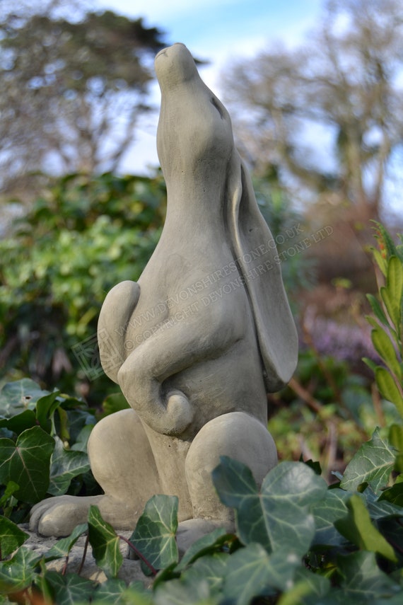 Jasper - The Moon Gazing Hare Stone Garden Ornament
