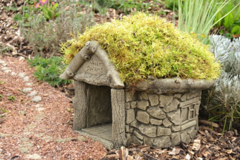 Hedgehog House Wildlife House Fairy House Stone Garden Ornament image 2