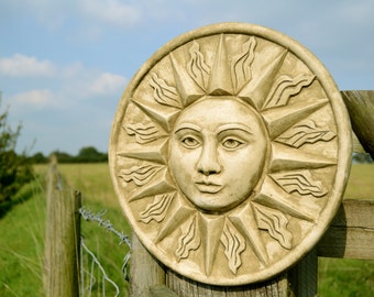 Small Sun Wall Plaque Stone Garden Ornament