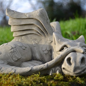 James the Peeking Dragon Stone Garden Ornament