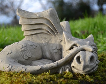 James the Peeking Dragon Stone Garden Ornament