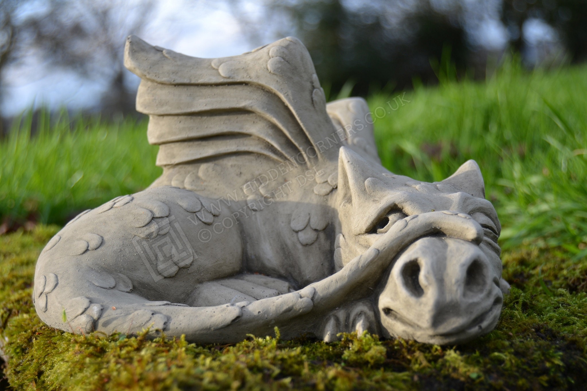 James the Peeking Dragon Stone Garden Ornament Etsy UK