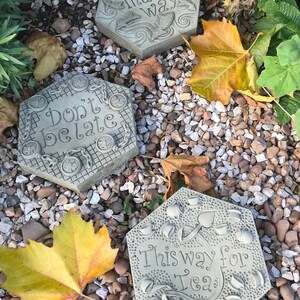 Alice in Wonderland Ornamental Stepping Stones Insect Drinkers Set, 3 Pieces Stone Garden Ornament image 2