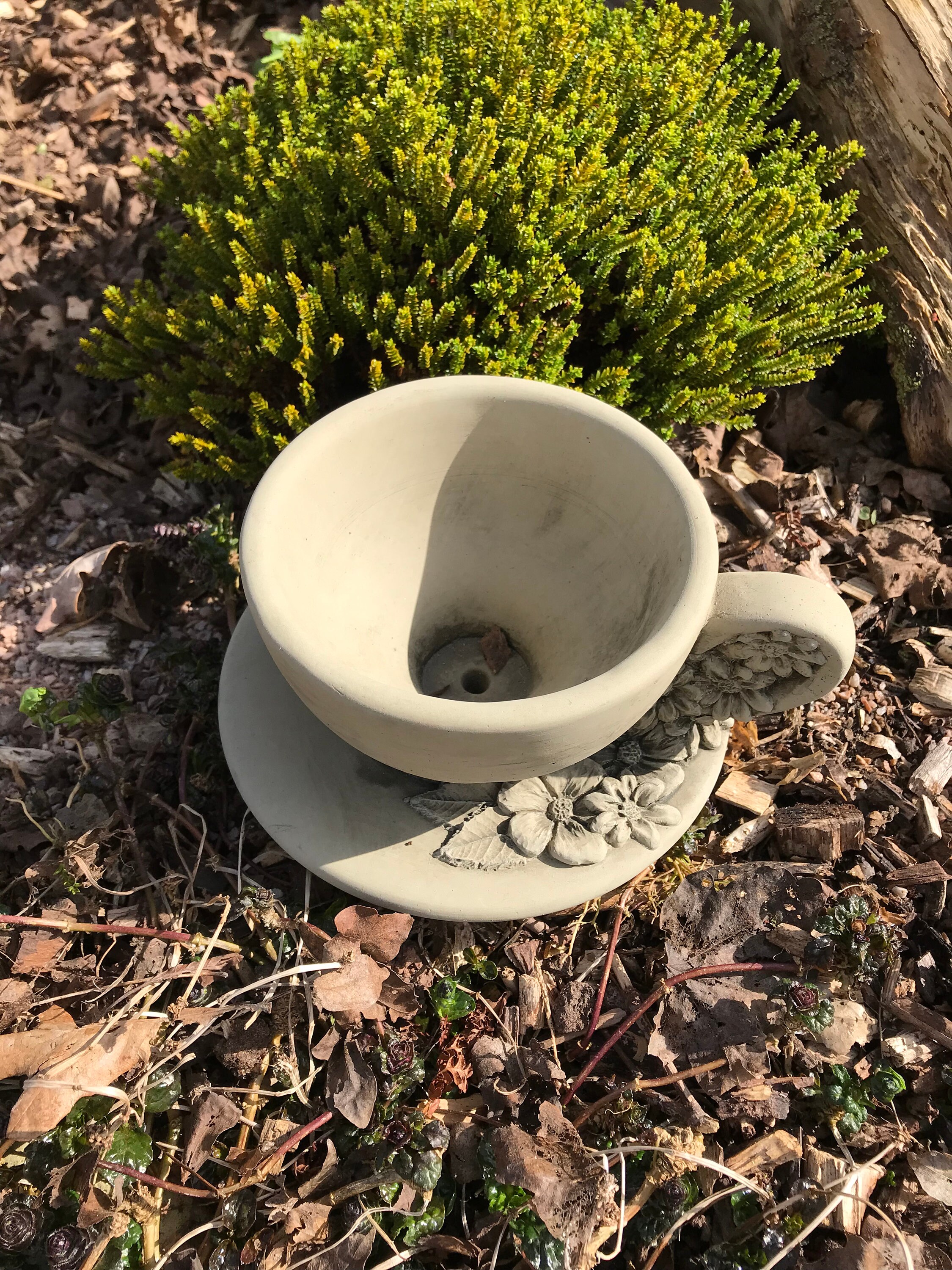 Tea Cup and Saucer Planter Stone Garden Ornament Etsy UK