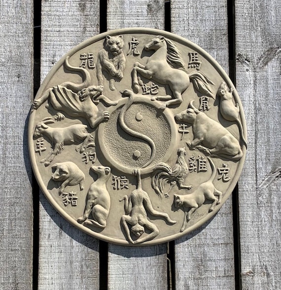 Chinese New Year Wall Plaque Stone Garden Ornament 