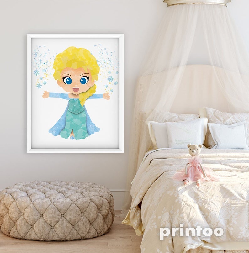 Frozen Elsa Print Frozen Disney Frozen Wall Decor Frozen Etsy