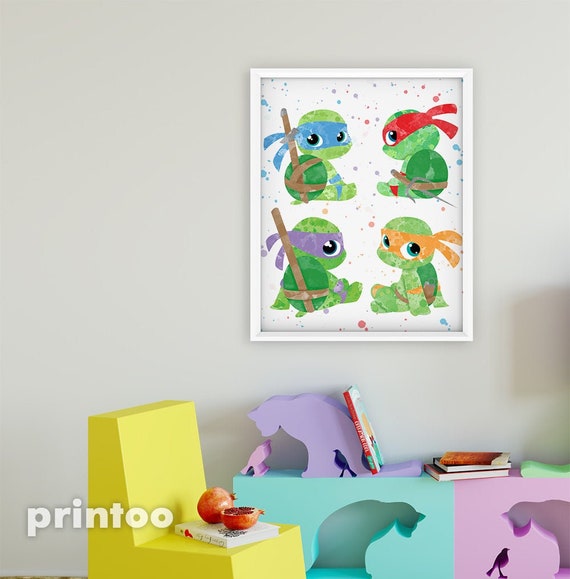Teenage Mutant Ninja Turtles Print Watercolor Tmnt Gift Tmnt Etsy