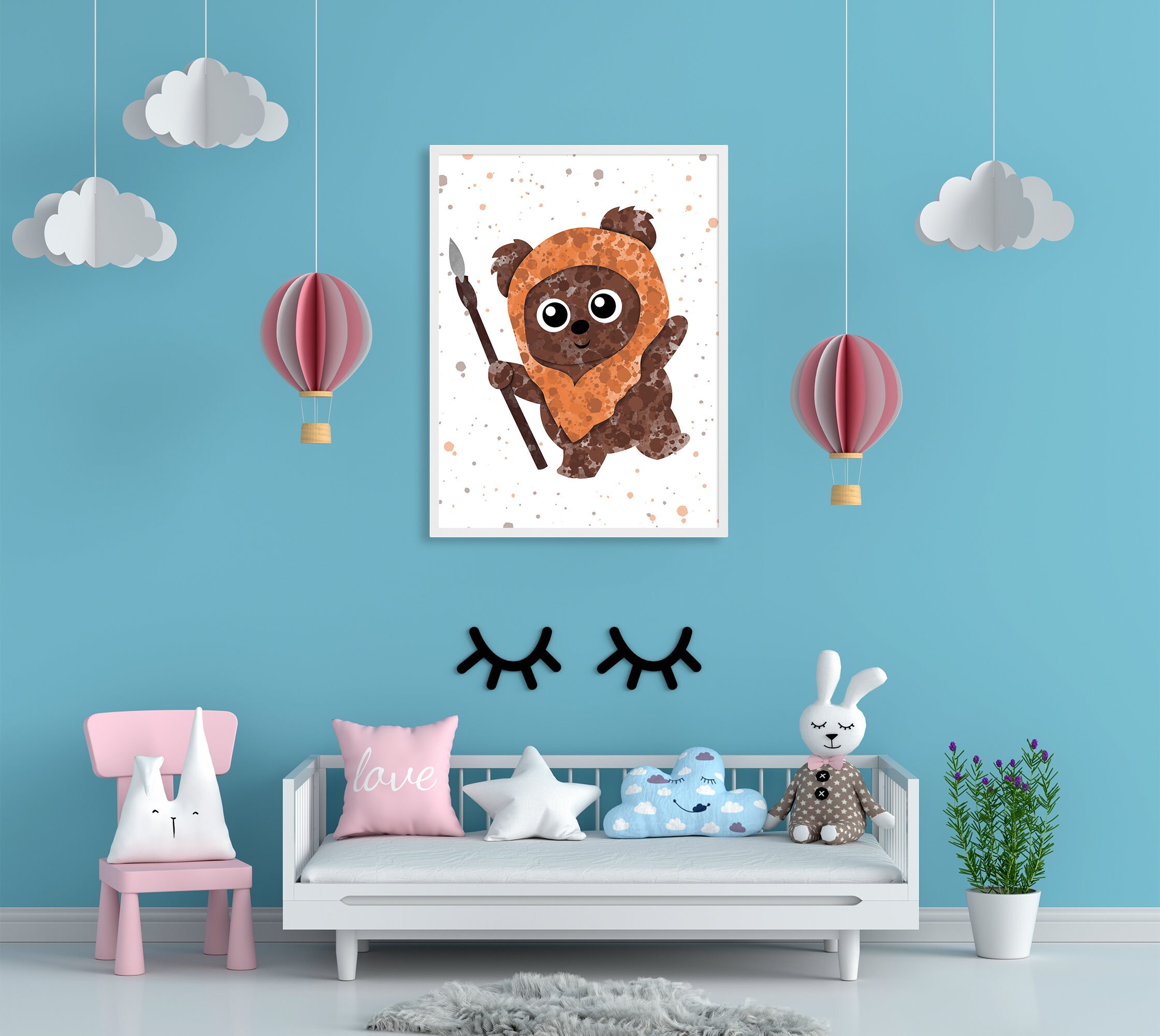 Ewok Star Wars Art Star Wars Watercolor Splash Art Print | Etsy