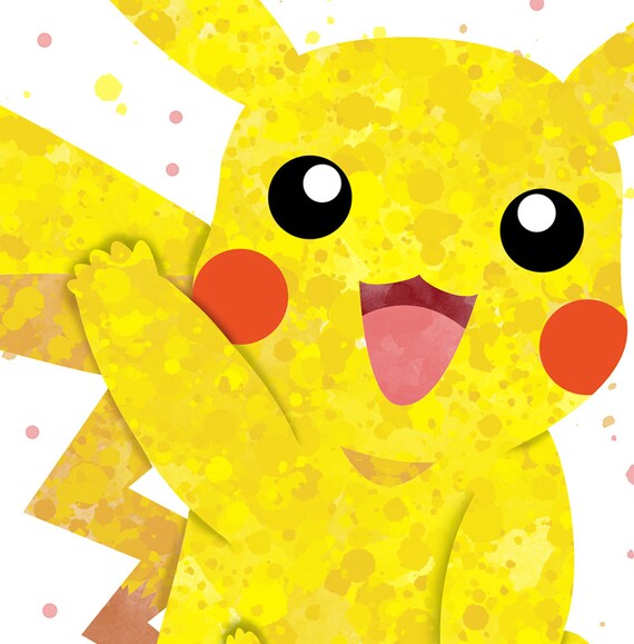Pokemon Pikachu print, Watercolor pokemon printable, Pikachu Wall decor, Watercolor Print, Nursery, Little ones Bed room Decor, Boy or girl, Giclee Artwork picture regarding Printable Pikachu named Pokemon Pikachu print, Watercolor pokemon printable, Pikachu Wall decor, Watercolor Print, Nursery, Children Bed room Decor, Little one, Giclee Artwork