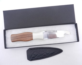 Scottish Sgian Brew Kilt Knife: Walnut, Stag Antler, Bottle Opener