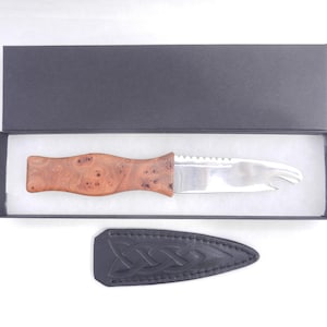Sgian Brew in Scottish Burr Wych Elm and Wild Cherry, sgian dubh, Scottish gift, wedding gift, groom gift, mens gift
