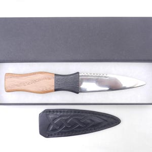 Scottish Sgian Dubh: Oak & Bog Oak Kilt Knife with Sheath