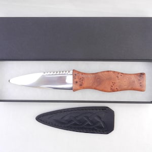 Sgian Dubh in Burr Wych Elm and Wild Cherry, Kilt knife, Scottish knife, sgian dubh, Scottish gift, wedding gift, groom gift, mens gift