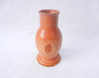 Small wood turned bud vase in Scottish Wild Cherry