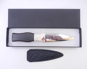 African Blackwood Sgian Dubh: Red Deer Antler Kilt Knife, Scottish Gift