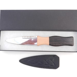 Sgian Dubh in African Ebony and Hawthorn - sharpened, kilt knife, Scottish gift, wedding gift, groom gift, best man gift, mens gift