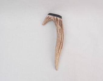 Scottish Kilt Pin: Roe Deer Antler & Bog Oak - Handmade