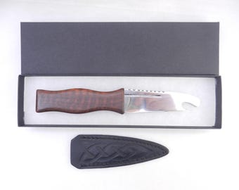Snakewood Sgian Brew Bottle Opener: Scottish Yew, Stainless Steel Blade