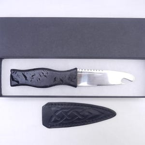 Sgian Brew &quot;Black Burr&quot; in Burr Wych Elm, Kilt knife, Scottish knife, sgian dubh, Scottish gift, wedding gift, groom gift, mens gift