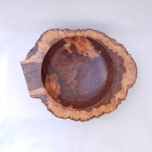 Live edge large bowl in Australian Coolibah Burr, wood turning, wood carving, exotic burl bowl, treen