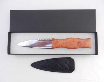 Burr Wych Elm Sgian Dubh: Scottish Highland Dress Knife