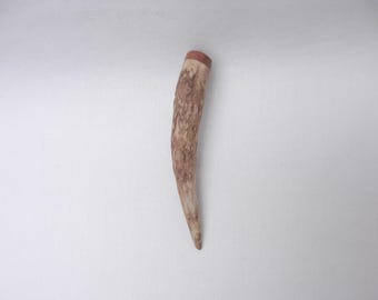 Scottish Red Deer Antler Kilt Pin: Burr Wych Elm, Handmade