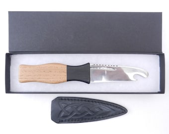 Sgian Brew in Scottish Oak and Bog Oak, bottle opener, antler gift, wedding gift, groom gift, best man gift, mens gift