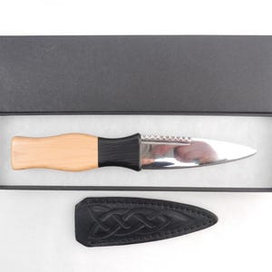 Sgian Dubh in Scottish Blackthorn and Bog Oak - sharpened, kilt knife, Scottish gift, wedding gift, groom gift, best man gift, mens gift