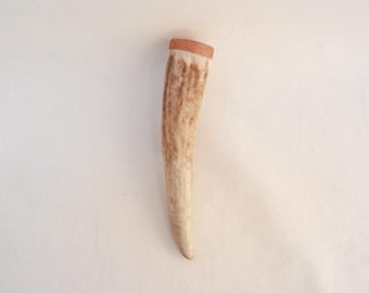 Scottish Stag Antler Kilt Pin: Burr Wych Elm, Handmade
