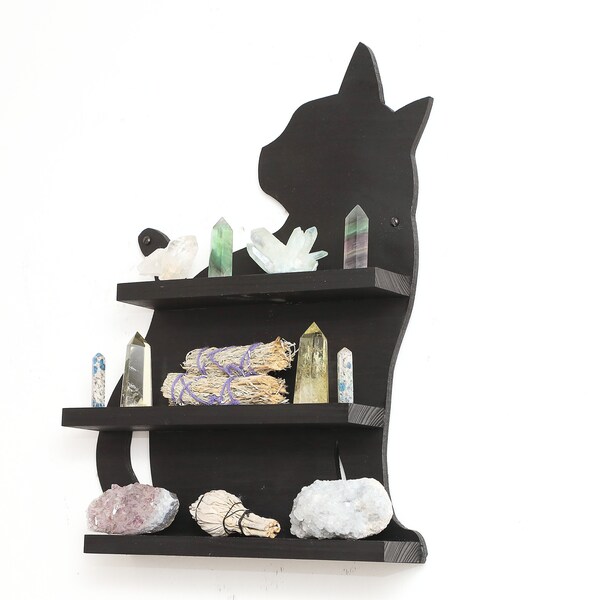 Witches Cat Crystal Shelf