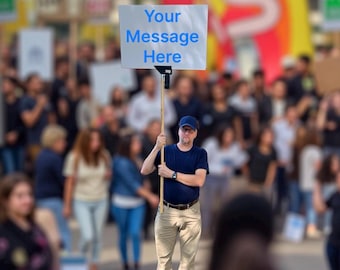 Sign Pole Mount - For Advertising, Information, and Protests with Camera Mount