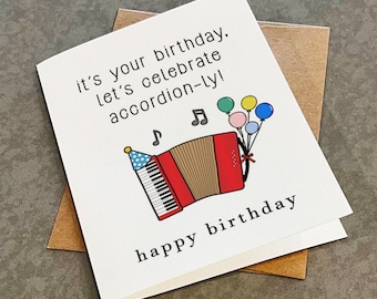 Funny Accordion Birthday Card: Musical Greeting