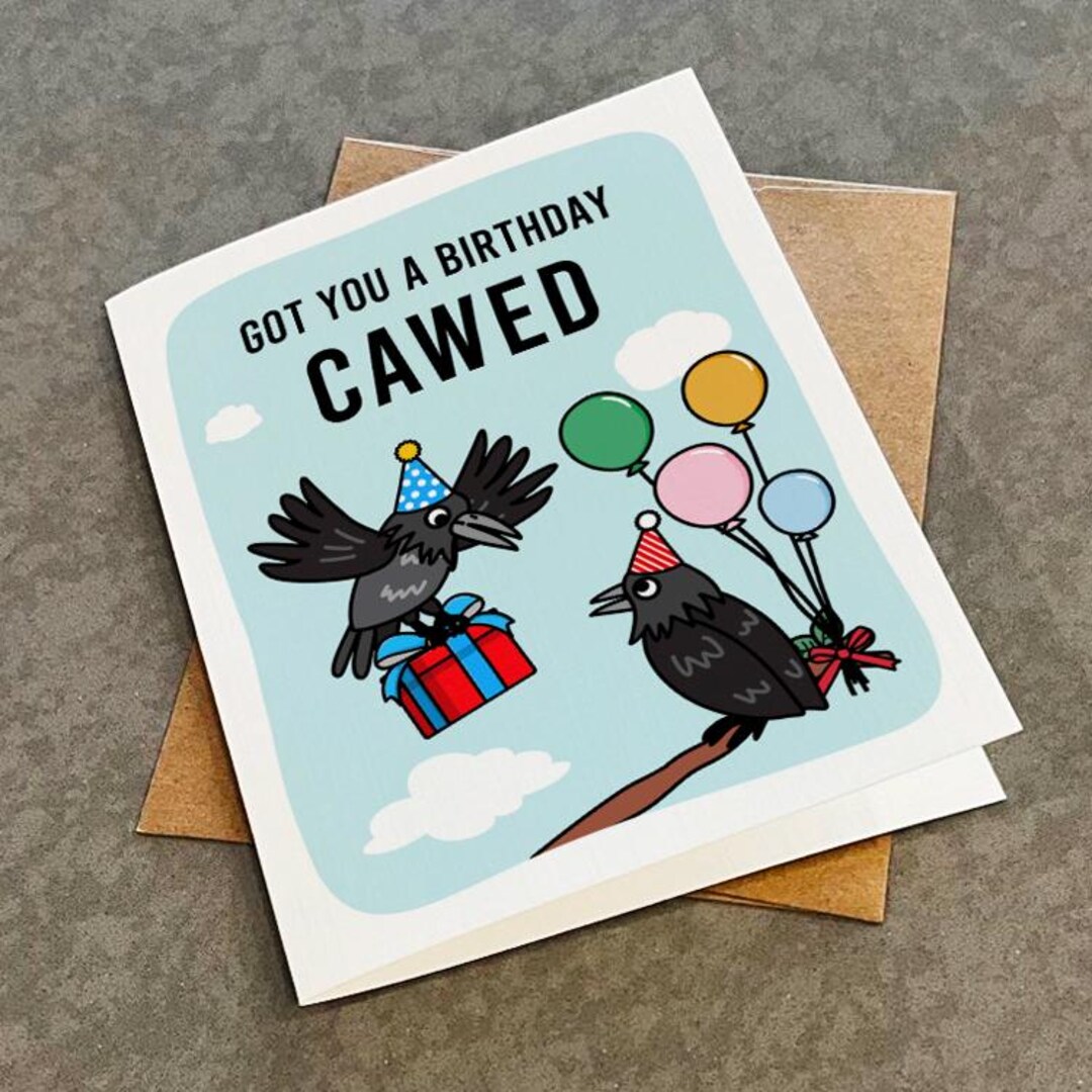 Funny Raven Birthday Card: Birdwatcher Greeting (A2 Card) - Etsy