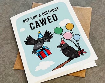 Funny Raven Birthday Card: Birdwatcher Greeting (A2 Card)